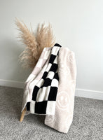 Toddler Taupe Checkered Throw